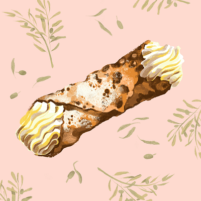 Cannoli digitalpainting food foodart foodillustration illustration painting photoshop procreate travel