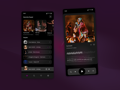 Music app app design music ui ux