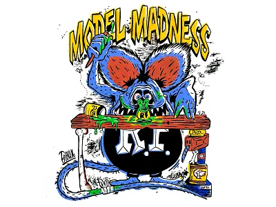 MODEL MADNESS car carshow design edroth graphic design hotrod illustration model modelkits nascar paint painting poster print ratfink retro screenprint typography vintage