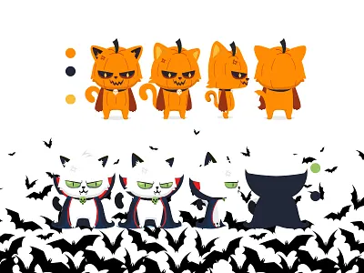 Halloween cats character project game mobile design branding character design graphic design illustration logo mobile ui ux vector