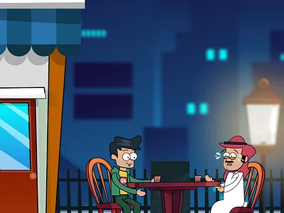 scene illustration for an arab cartoon series branding character design graphic design illustration logo mobile ui ux vector