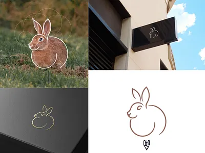 Rabbit Logo Design app branding design flat golden ratio graphic design grid logo icon illustration line art logo rabbit ui vector