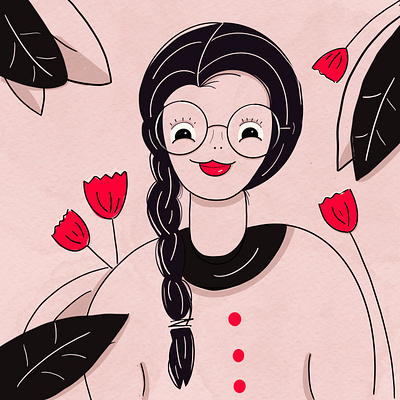 Rose illustration design illustration procreate