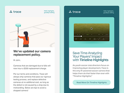 Customer Email Design branding camera client color customer design email graphic design interaction layout soccer sports