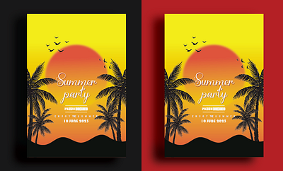 Summer party/event poster branding design graphic design illustration
