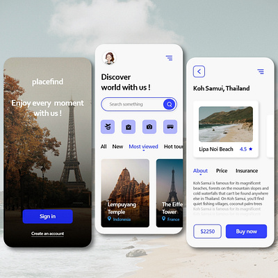 Placefind App UI design 😍 3d animation app app design app ui branding design graphic design illustration location logo mobile app motion graphics placefind typography ui uidesign uiux ux vector
