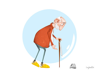 newspaper 2d character character design character illustartion character painting digital illustration digital paint drawing character illustration old man orange