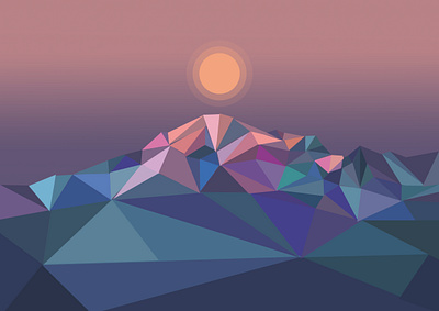 GEOMETRIC SHAPE ART - SUNSET art colors design digitalart geometric graphic design illustration shapes sunset vector