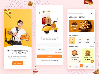 Food Delivery App Concept app design delivery delivery app dinner eating fast food food food app food delivery app food delivery application food delivery service food desing food order foodie mobile app