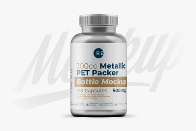 Metallic Plastic Pills Bottle Mockup branding coffee design food graphic design illustration logo mock up mockup mockups pack package packaging packaging mockup product psd smart object template ui vector
