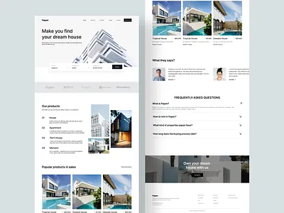 Papan - Property Agecny Landing Page Website agency apartment building clean home home page house landing page property property website real estate realestate residence ui ui design ux web web design website website design