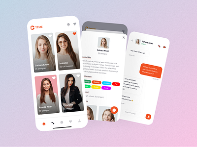 Dating Mobile Application chat dating dating app dating application design meet minimal mobile app mobile ui online dating service ui uidesign user interface ux