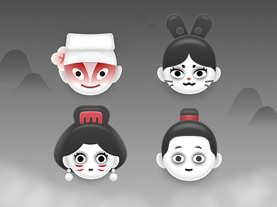 Character icons graphic design logo ui