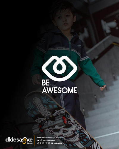 BE AWESOME brand branding clothing kids logo