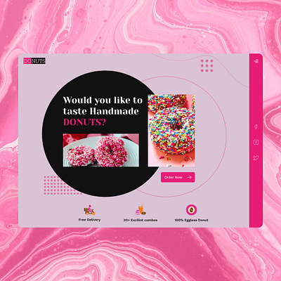 Donuts - Website Header Design design figma graphic design ui ux webdesign