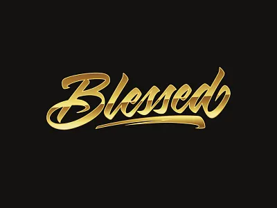Blessed Haircut Logo barber barber logo barbershop black design display font gold hair haircut hand lettering lettering logo logo type monogram