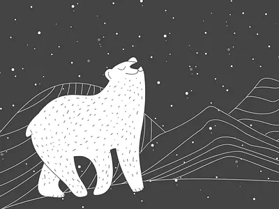 The polar bear animal arctic bear black character christmas cold frozen fur ice illustration mammal maritimus nature north paw polar snow vector white