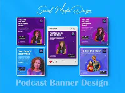 Social Media Post Design, Podcast Banner Design. Instagram Post facebook post music podcast podcast ads podcast banner podcasts youtube youtube ads