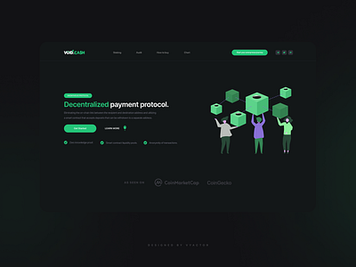 void.cash - Landing Page Design clean dark dark website design minimal neat sleek ui website