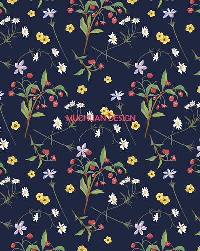 wild flowers repeat pattern flower illustration pattern