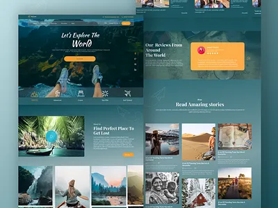 "Worth Miles" branding design graphic design illustration travel agency ui ux web template