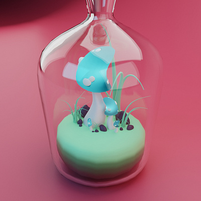 Little Mushroom World art design digitalart fantasy illustration