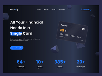 Bank Finance Website adobexd bank bankfinancelandingpage bankfinancewebsite bankwebsite card creditcard design figma finance financialandingpage landingpage payment product ui ux website