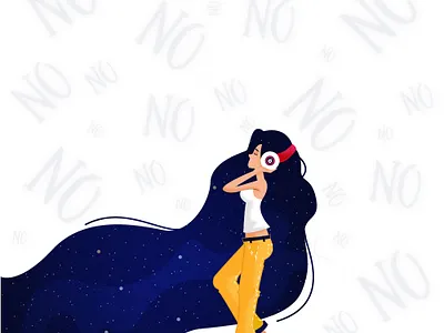 turn on the music girl comic design animation branding character design graphic design illustration logo mobile motion graphics ui ux vector