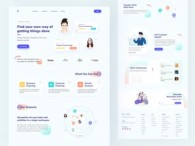 Remote work landing page clean ui illustration landing page remote work landing page ui ui design user interface ux