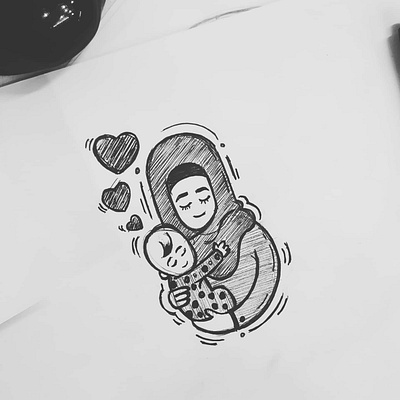 mother love sketch branding character design graphic design illustration logo mobile ui ux vector