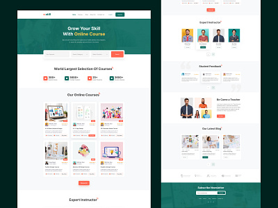 Online Course Landing Page creative header e learning education website landing page learning online online class online course online learning online tutoring study ui uidesign ux visualdesign web design