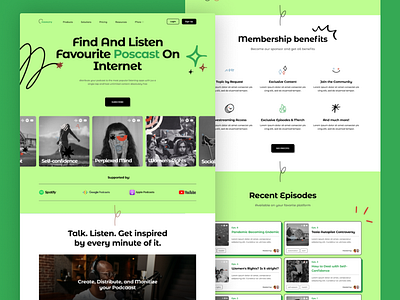 Podacity - Landing Page Design figma landing page design podcast ui design ux design web design