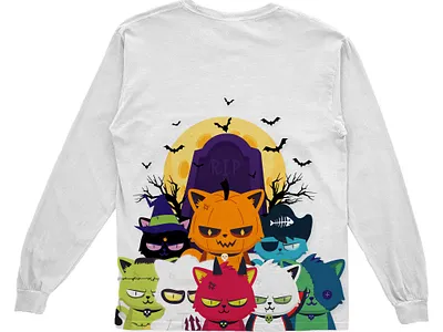 Halloween cats t-shirt design 3d animation branding character design graphic design illustration logo mobile motion graphics ui ux vector