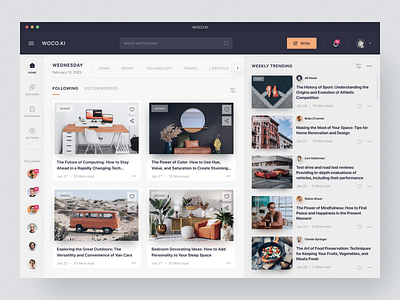 Article Dashboard - WOCO.KI 📖 article article app article dashboard article web blog book book dashboard course dashboard design e book learning minimalist news reading ui vintage web app web design website