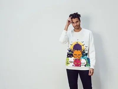 Halloween cats t-shirt design illustration branding character design graphic design illustration logo mobile ui ux vector