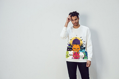 Halloween cats t-shirt design illustration branding character design graphic design illustration logo mobile ui ux vector