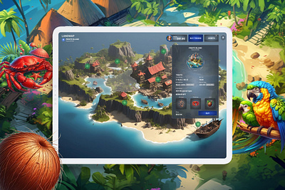 Pirate Island Crypto Game - UX Interface 3d animation app blockchain branding crypto design gambling game gaming graphic design illustration interface logo motion graphics nft typography ui ux vector