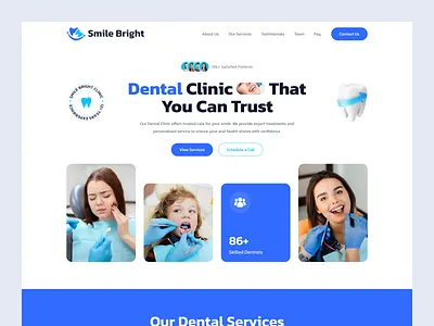 Dental Care Website clinic dental dental care dental care website dental clinic dental website dentist doctor health health care healthcare hospital landing page medical medical website orthodontics ui web web design website