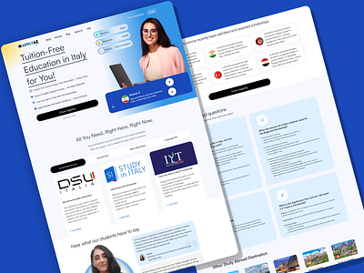 Modern & Minimal Study Abroad Website educationplatform landingpage minimalistdesign ui ux