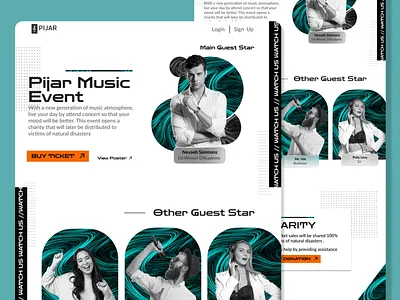 Pijar: Music Event Charity Web Design artist band concert website booking charity concert concert website festival music festival reservation ticket boocking ui ux website