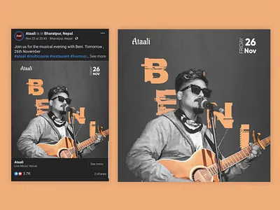 Restaurant | Live Music | Singer | Social Media Post Design branding design facebook design graphic design illustration instagram design social media post