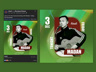 Restaurant | Live Music | Singer | Social Media Post Design design facebook design graphic design illustration instagram design social media post