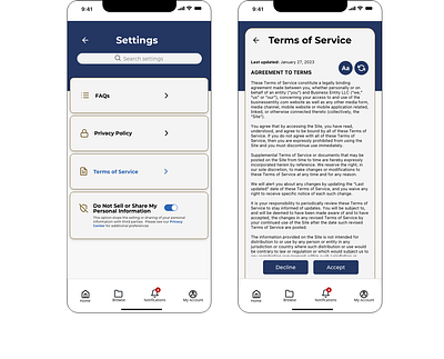 Terms of Service | Daily UI Challenge - 089 terms of service ui web design