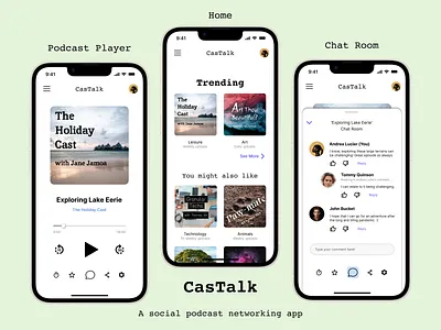 CasTalk app UI. app ui