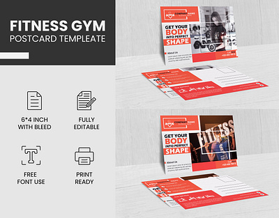 GYM New Postcard TEMPLEAT 2023 business flyer business postcard corporate flyer corporate postcard design flyer design graphic design gym postcard design house forsale logo post card templeat postcard social medeia banner