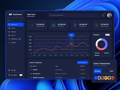 Fintech - e-wallet Admin Dark Mode Dashboard Design admin dashboard admin panel admin ui dark mode dashboard design dashboard example e wallet dashboard ecommerce dashboard finance management dashboard fintech dashboard money transfer dashboard personal finance dashboard ui uiux