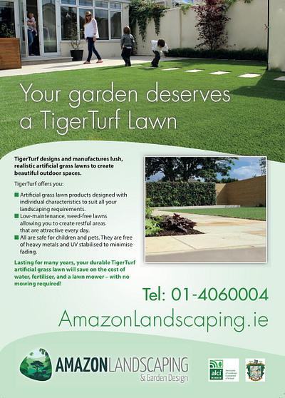 AMAZON LANDSCAPING PROMOTION amazon branding design garden gardener graphic design grass ireland landscape landscaping lawn logo turf