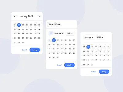 Date Picker UI date picker modal ui select date select month select year ui web design
