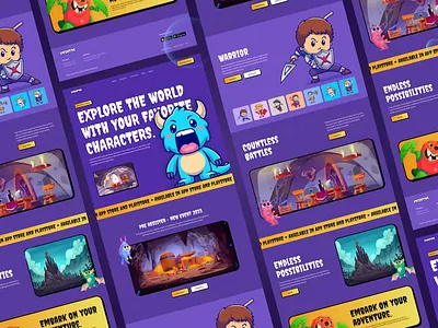 Knighting - Gaming World Landing Page app design graphic design header landing landing page landing pages page ui ux