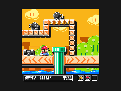 Super Mario 3 Redrawn 2d art design game illustration indie nintendo pixel pixelart